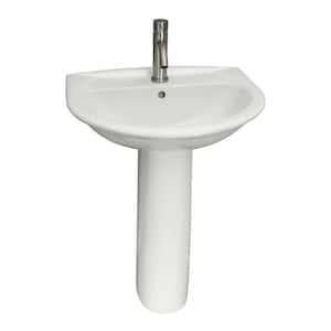 Karla 505 Pedestal Combo Bathroom Sink in White