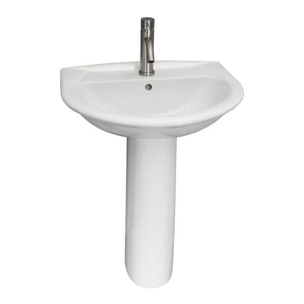 Barclay Products Karla 505 Pedestal Combo Bathroom Sink in White