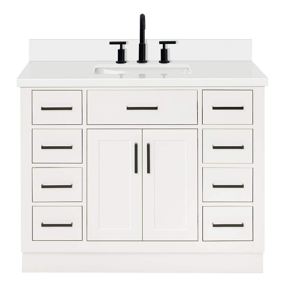 Hepburn 43" White Hardwood Freestanding Single Vanity Set