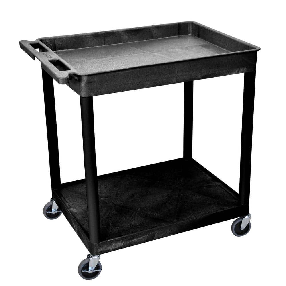 TC 32 in. 2-Shelf Utility Cart in Black
