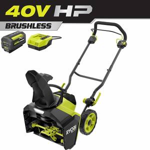 40V HP Brushless 18 in. Single-Stage Cordless Electric Snow Blower with 6.0 Ah Battery and Charger