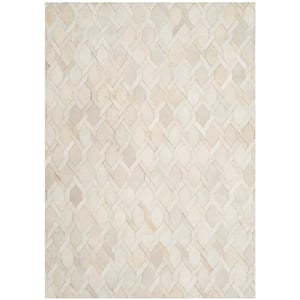 Studio Leather Ivory 4 ft. x 6 ft. Abstract Geometric Area Rug