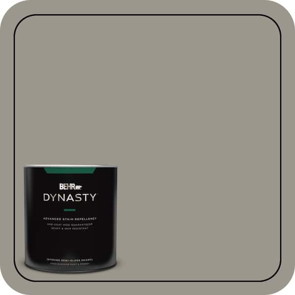 BEHR DYNASTY 1 qt. #MQ2-60 Iron Gate One-Coat Hide Semi-Gloss Enamel Interior Stain-Blocking Paint and Primer