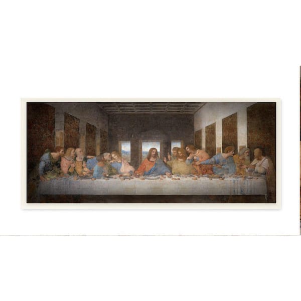 7 in. x 17 in. "Da Vinci The Last Supper Religious Classical Painting" by Leonardo Da Vinci Wood Wall Art