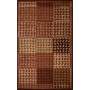Natte Mocha 4 ft. x 6 ft. Abstract Checkered Geometric Indoor Area Rug