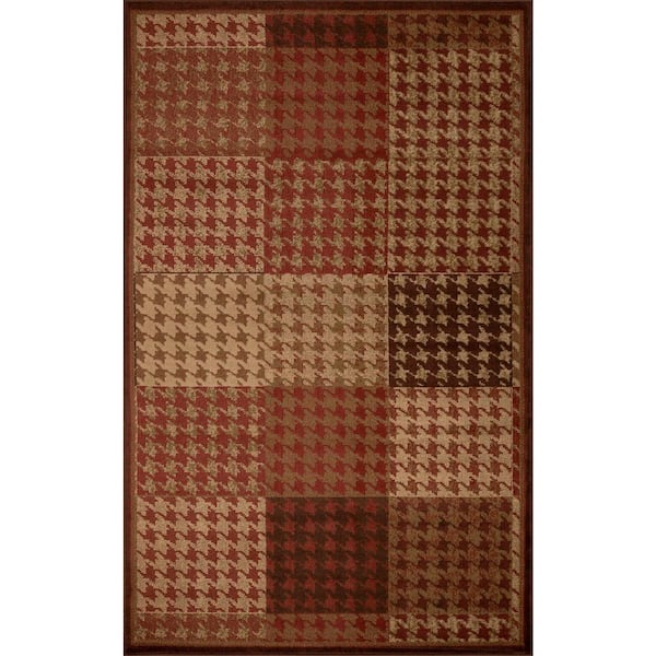 SUPERIOR Natte Mocha 7 ft. x 9 ft. Abstract Checkered Geometric Indoor Area Rug