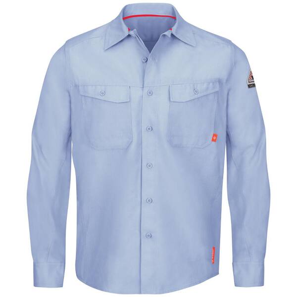 Bulwark iQ Series Men's Large (Tall) Light Blue Endurance Work Shirt ...