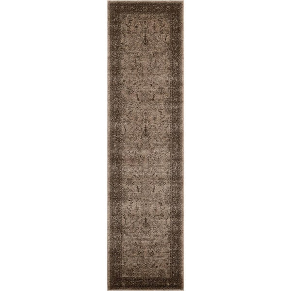 Unique Loom La Jolla Floral Light Brown 2' 7 x 10' 0 Runner Rug