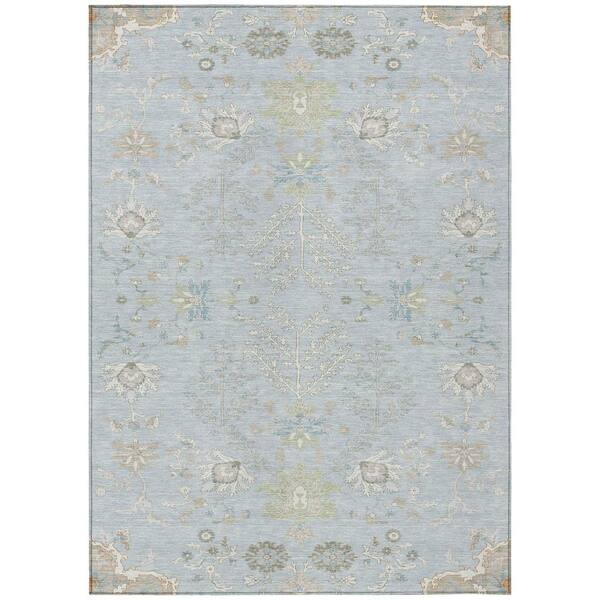 Chantille Machine Washable Indoor/Outdoor Abstract ACN2676 Sky 8 ft. x 10 ft. Area Rug