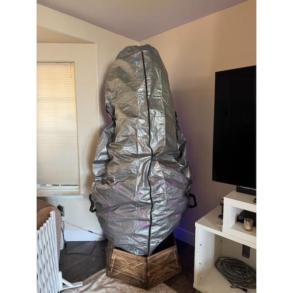 9 ft. Christmas Tree Storage Bag-Tear-Resistant PE Material, Grey with 4 Reinforced Handles, Holiday Storage