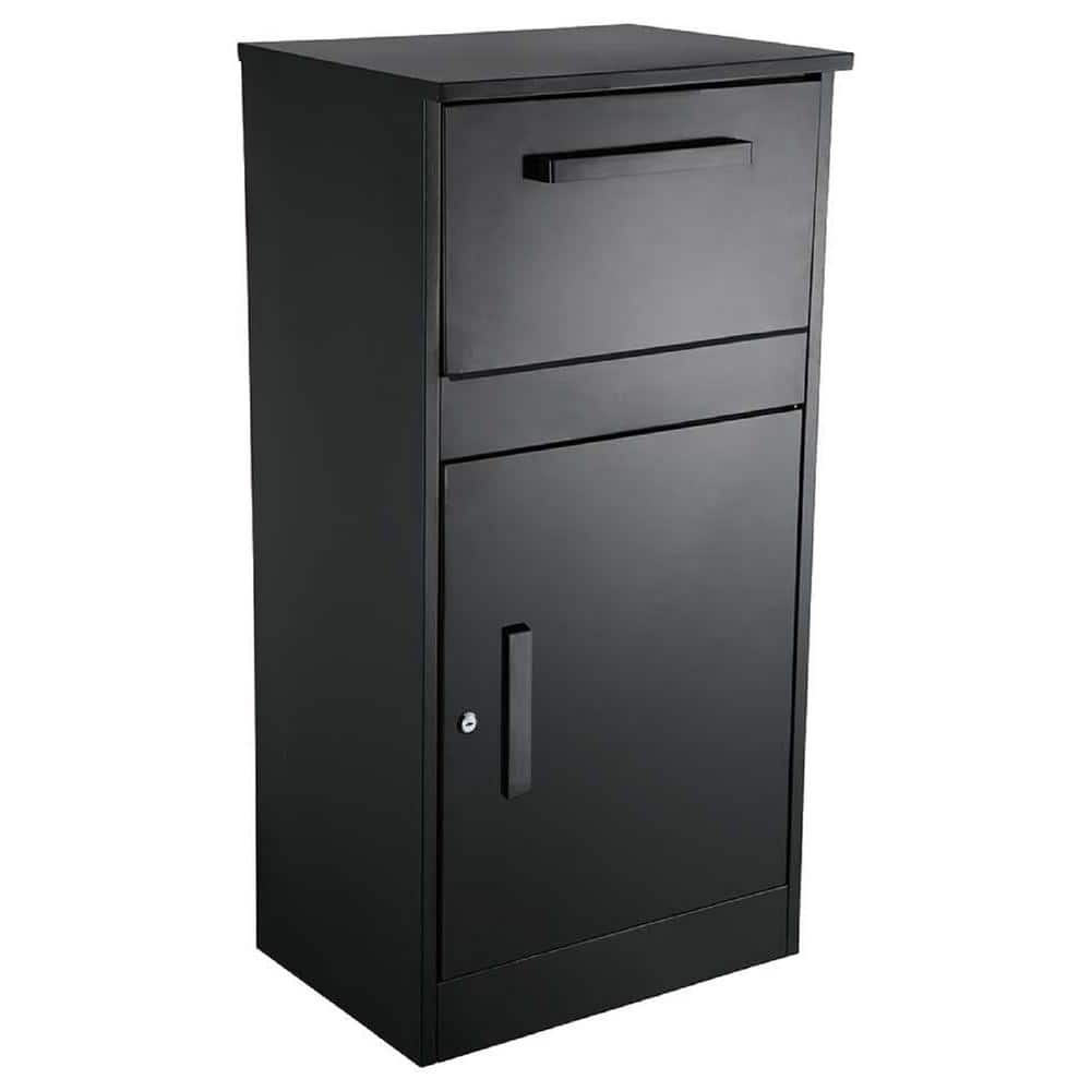 Black Steel Locking Parcel and Mailbox