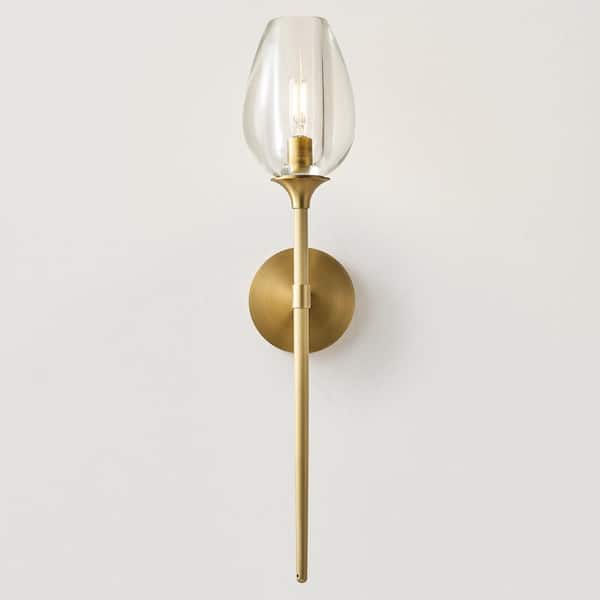 22 in. 1-Light 1-Piece Gold Wall Sconce, Modern Wall Light for Bathroom, Bedroom, Living Room, Hallway (Included bulbs)