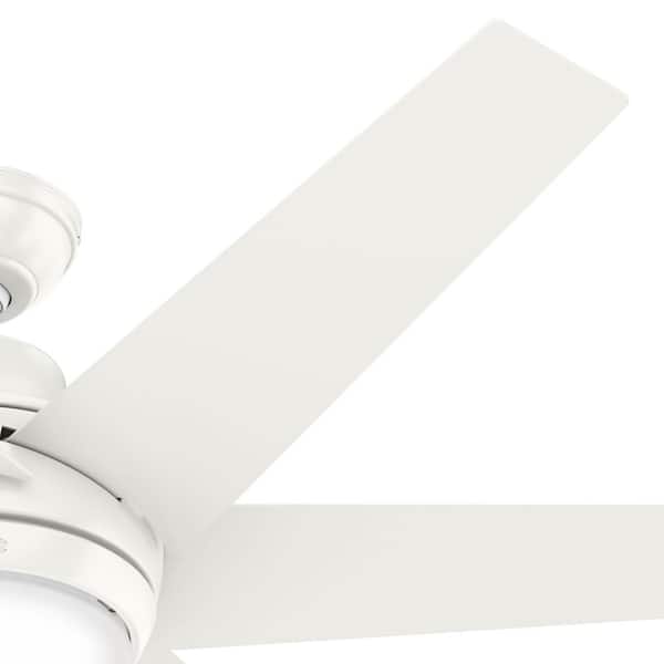 Hunter - Sotto 52 in. LED Indoor Fresh White Ceiling Fan with Light Kit and Remote