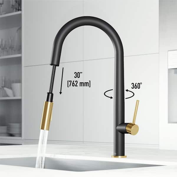Greenwich Single-Handle Pull-Down Sprayer Kitchen Faucet in Matte Black Greenwich Single-Handle Pull-Down Sprayer Kitchen Faucet in Matte Black
