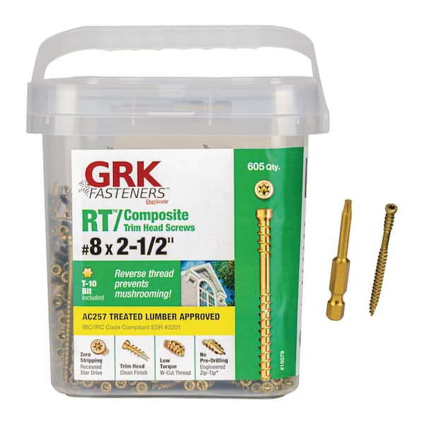 GRK Fasteners #8 x 2-1/2 in. Star Drive Trim-Head RT Composite Exterior Trim Screw (605-Pack)