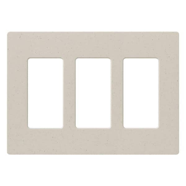 Lutron Claro 3 Gang Wall Plate for Decorator/Rocker Switches, Satin, Limestone (SC-3-LS) (1-Pack)