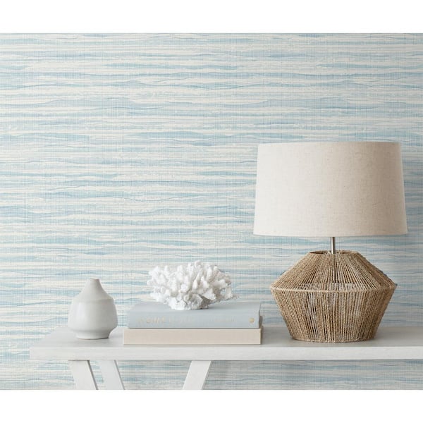 Morning Surf Skye Wave Stringcloth Paper Unpasted Wallpaper Roll 56 sq. ft.