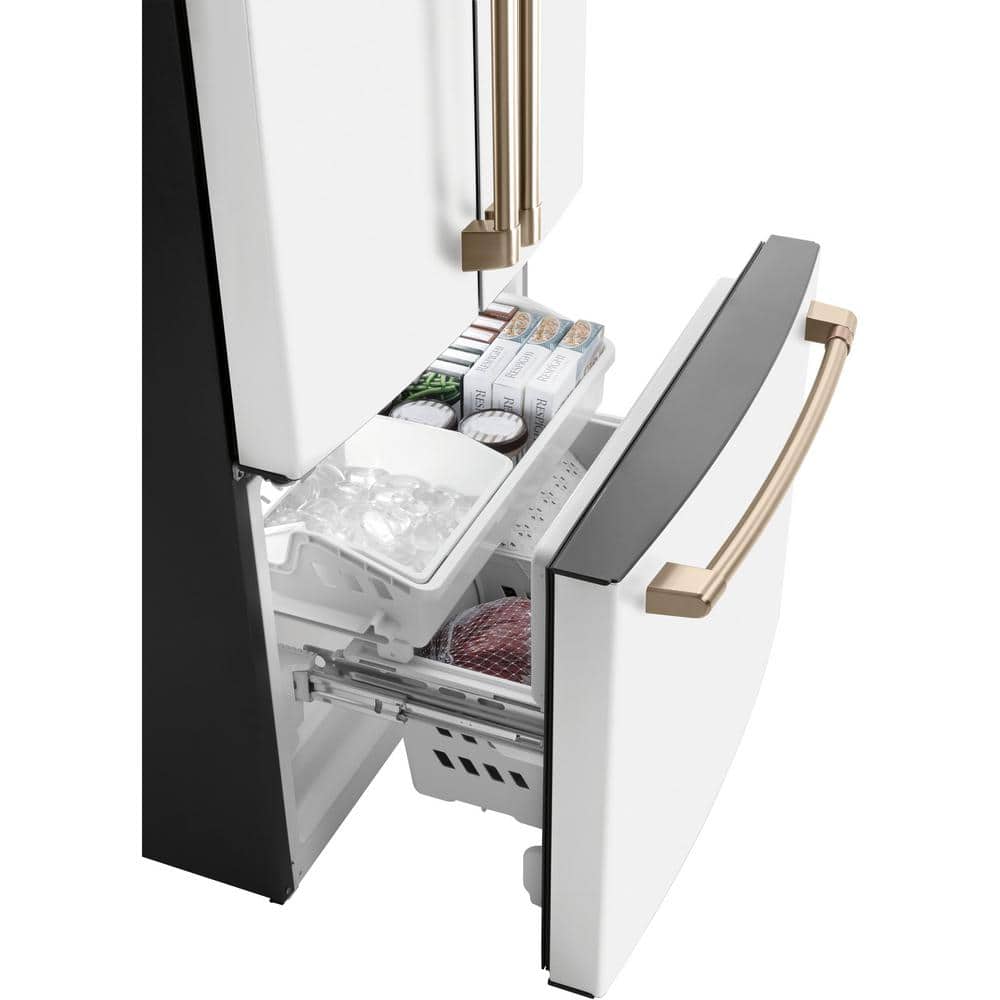 Matte White Smart French Door Refrigerator with Ice Maker