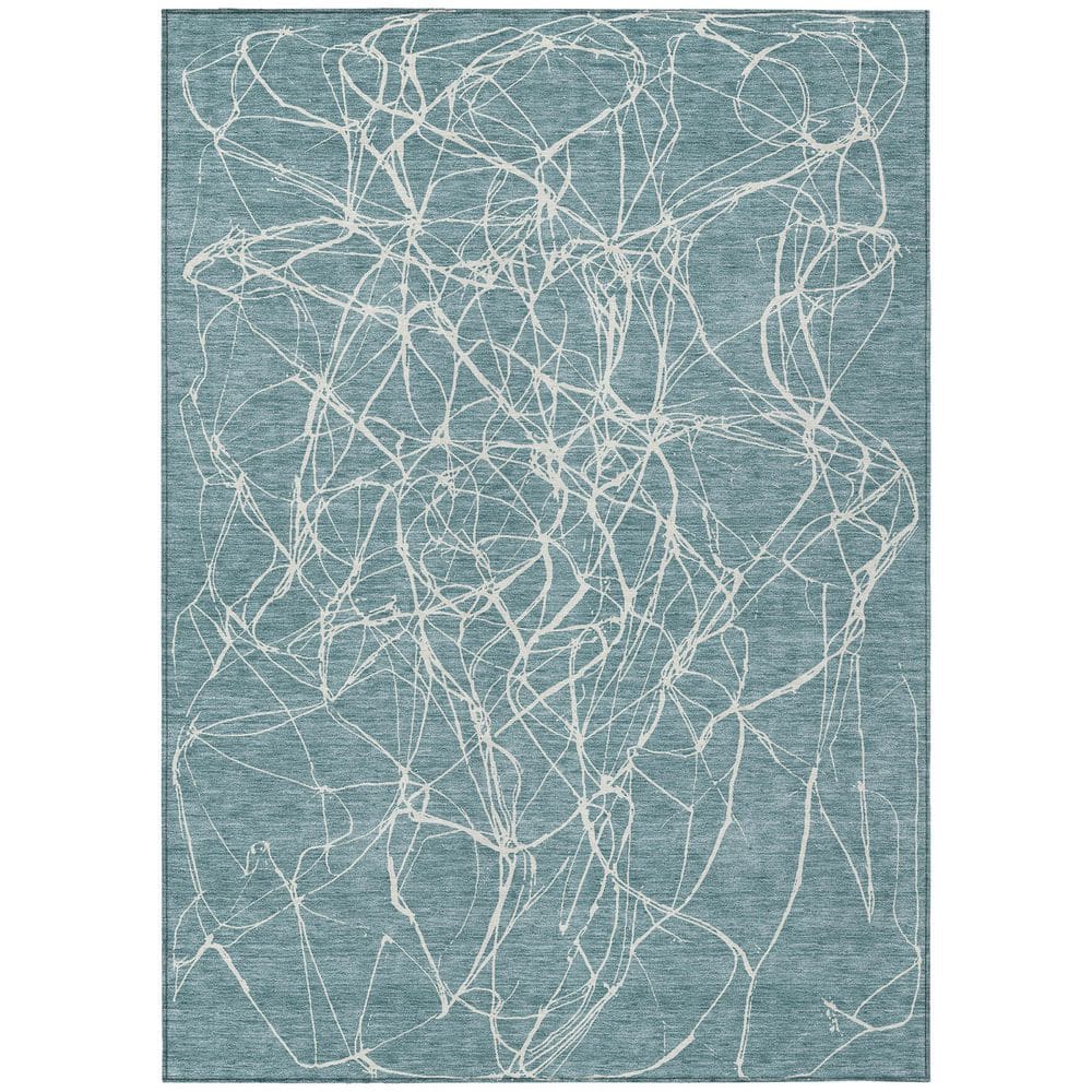 Chantille Machine Washable Indoor/Outdoor Abstract ACN2826 Teal 3 ft. x 5 ft. Area Rug price history on PriceWatchPro