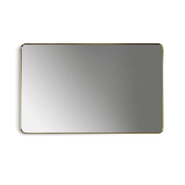 Altair Nettuno 48 in. W x 30 in. H Medium Rectangular Aluminum Framed Wall Bathroom Vanity Mirror in Brushed Gold