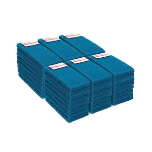 4.5 in. x 10 in. x 1 in. Blue Medium Duty Water Based Latex Resins Maximum Scrub Power Pads (48-Pack)