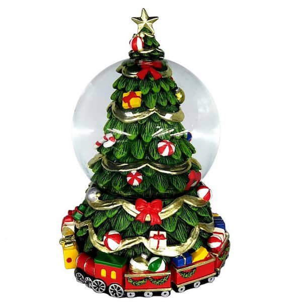 6.5 in. Decorated Christmas Tree Snow Globe with LED Lights