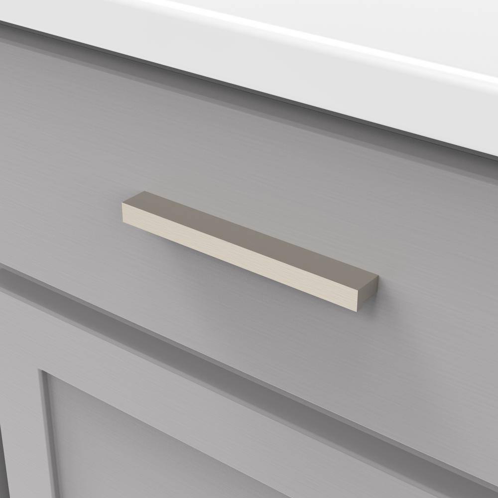Brushed Nickel Modern Finger Cabinet Drawer Pulls