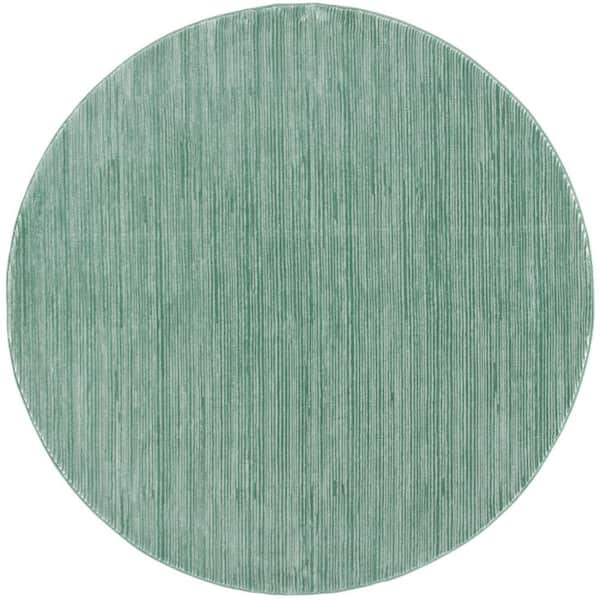 Vision Light Green 3 ft. x 3 ft. Solid Marle Round Area Rug