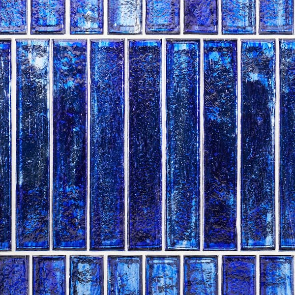 Ivy Hill Tile Fargin Brick Cobalt Ice 1.96 in. x 11.81 in. Polished Glass Subway Wall Tile (3.22 sq. ft./Case)
