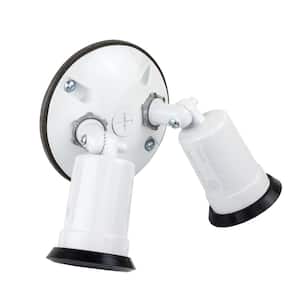 White Outdoor Flood Light Weatherproof Lamp holder with External Rubber Gasket and Cover
