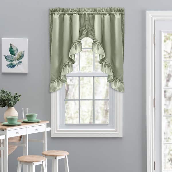 Stacey 38 in. L Polyester/Cotton Swag Valance Pair in Sage