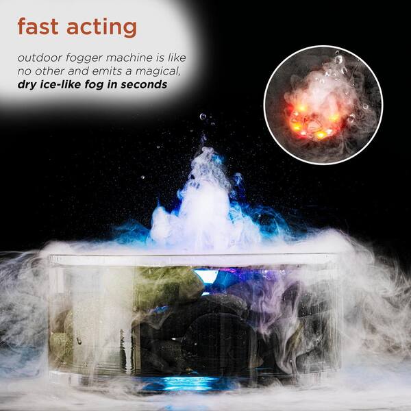 Single Jet Pond Fogger with Floating Ring and 12 LED Lights with Transformer Outdoor Decor Accessory