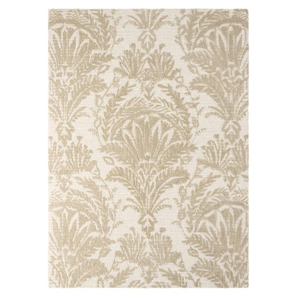Mod Damask Chambray Handmade Taupe 5 ft. x 7 ft. Area Rug