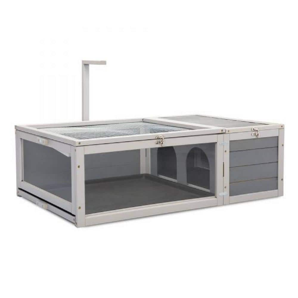 Runesay Tortoise House Wooden Turtle Habitat with Removable Top and ...