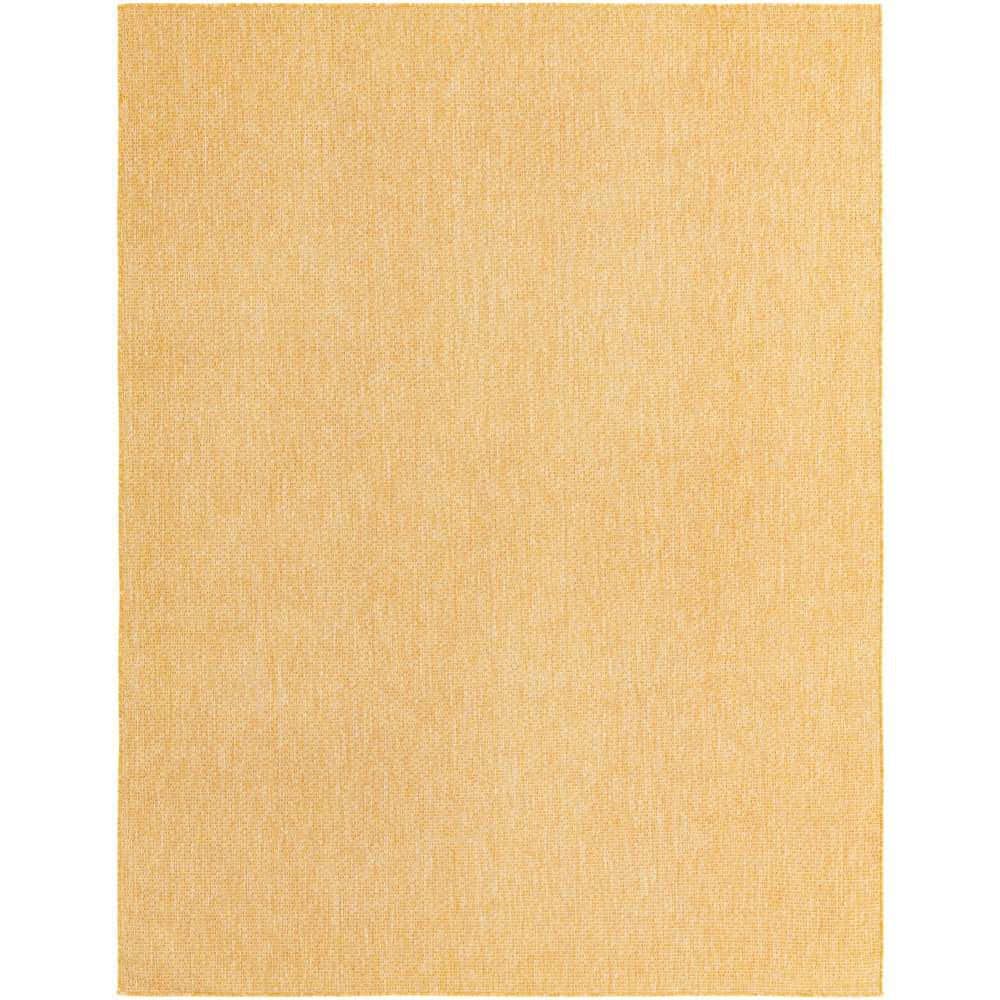 Unique Loom Outdoor Solid Corn Harvest Yellow 7 ft. 10 in. x 10 ft ...