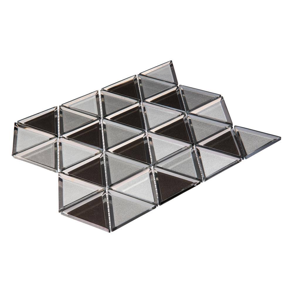 Cattail Glossy Beveled Glass Geometric Mosaic Wall Tile