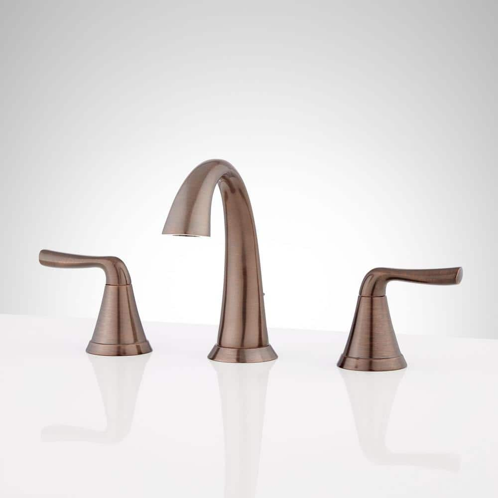 SIGNATURE HARDWARE Provincetown 8 In Widespread 1 2 GPM Double Handle   Oil Rubbed Bronze Signature Hardware Widespread Bathroom Faucets 447902 64 1000 