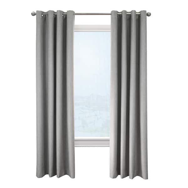Unbranded Newberry Greige Polyester Smooth 52 in. W x 63 in. L Grommet Indoor Blackout Curtain (Single Panel)