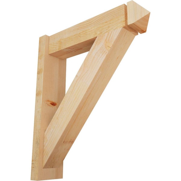 Ekena Millwork 6 in. x 28 in. x 24 in. Douglas Fir Traditional Arts and Crafts Rough Sawn Outlooker