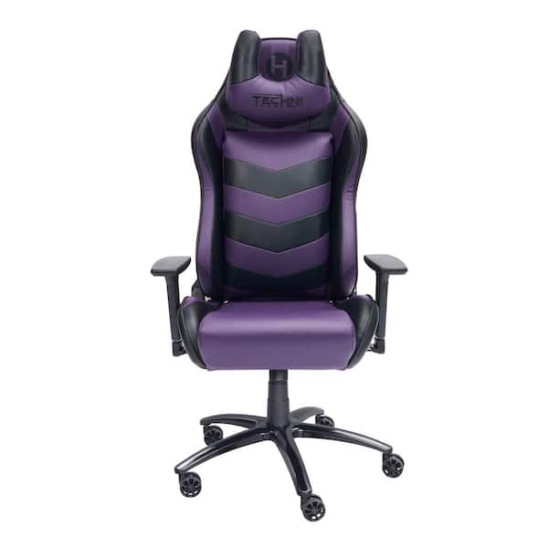 Ergonomic Purple/Black High Back Racer Style Video Gaming Chair