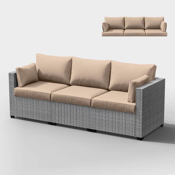 Kimunuk 25.6 in. x 23.6 in. x 4 in. (8-Piece) Deep Seating Outdoor Lounge Chair Sofa Cushion with Lumber Pillow Cushion Sand