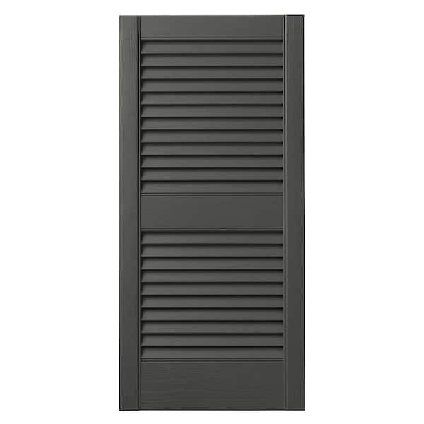 Ply Gem 15 in. x 25 in. Open Louvered Polypropylene Shutters Pair in Spanish Moss