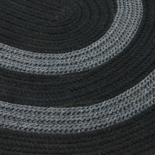 Paige Ebony 2 ft. x 4 ft. Braided Oval Area Rug