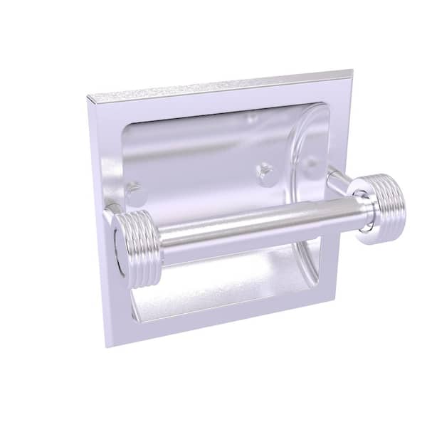 Continental Collection Recessed Toilet Paper Holder in Satin Chrome with Groovy Accents