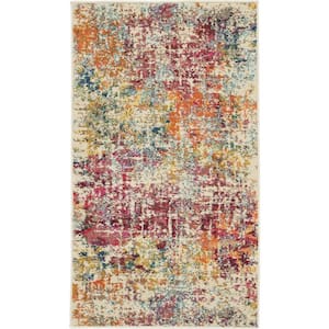 Pink 2 ft. x 4 ft. Abstract Area Rug