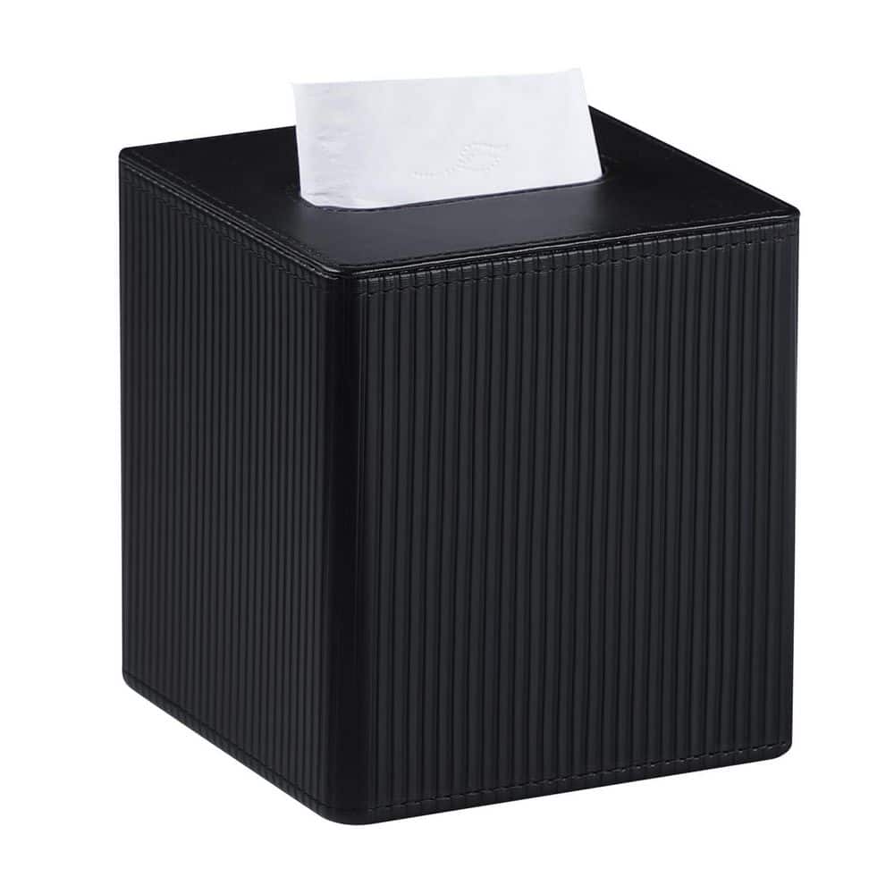 Numhew Tissue Box Cover Square with Magnetic Closure, PU Leather