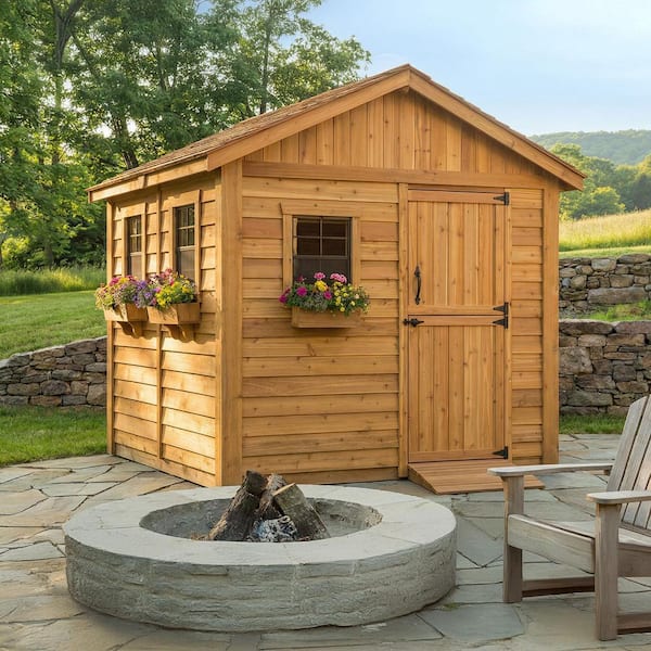 Outdoor Living Today 8 ft. x 8 ft. Western Red Cedar Gardener Shed