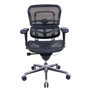Zabrina Plastic Swivel Office Chair in Black with Nonadjustable Arms