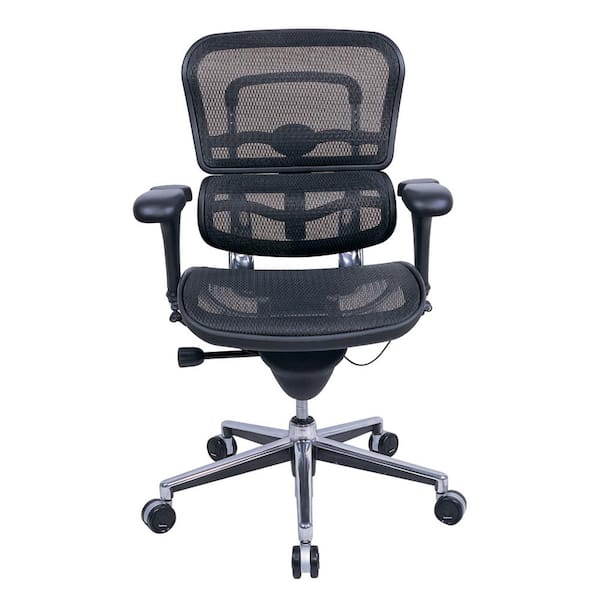 HomeRoots Zabrina Plastic Swivel Office Chair in Black with Non Adjustable Arms