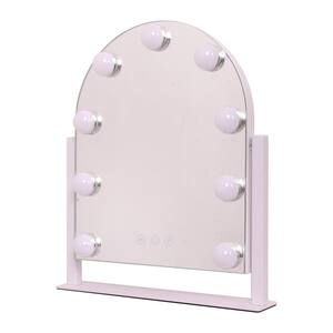 11 in. W x 13 in. H LED Light Arch Metal Framed Makeup Vanity Mirror White Hollywood Mirror